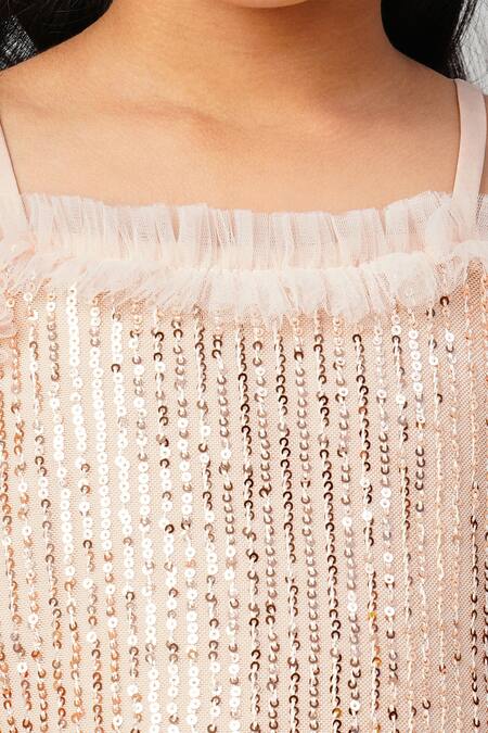 Shop_Lil Drama_Green Silk, Velvet Sequins, Embroidery Embellished Top With Pant _Online_at_Aza_Fashions