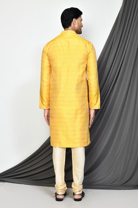 Arihant Rai Sinha Polka Pattern Jacquard Kurta Set 