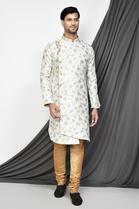 Arihant Rai Sinha Flower Bloom Pattern Jacquard Kurta 