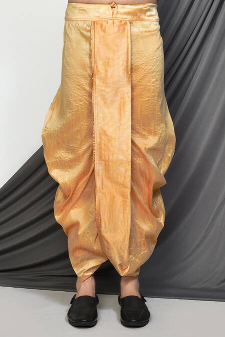 Arihant Rai Sinha_Maroon Silk Embroidery Gardenia Kurta With Dhoti Pant _Online_at_Aza_Fashions