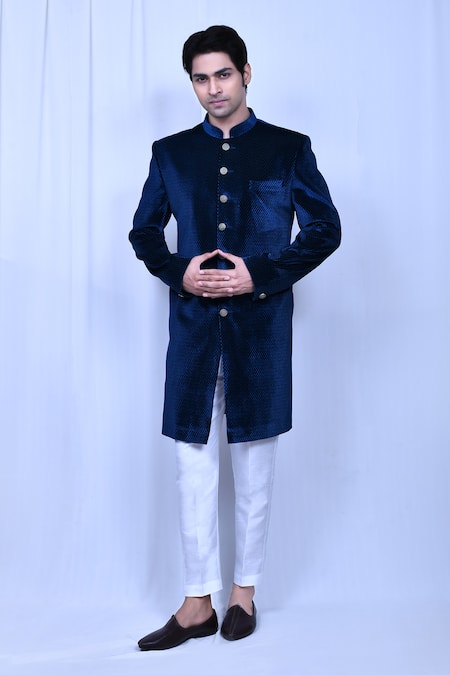 Aryavir Malhotra Velvet Sherwani & Pant Set 