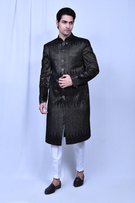 Aryavir Malhotra Sequin Work Sherwani & Pant Set 