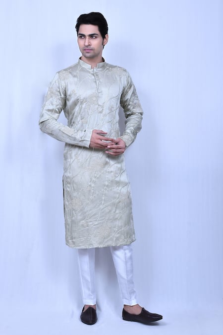 Aryavir Malhotra Mirror Embroidered Kurta & Pant Set 