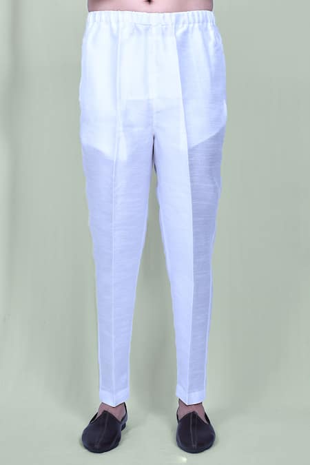 Arihant Rai Sinha_Blue Silk Embroidery Mughal Floral Kurta And Pant Set_Online_at_Aza_Fashions