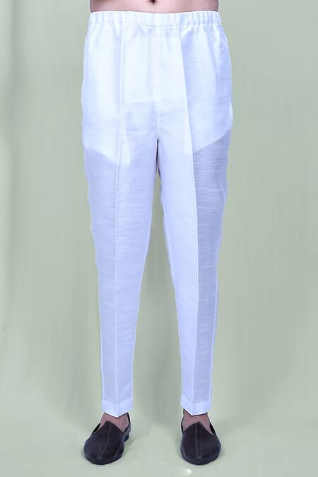 Arihant Rai Sinha_Cream Cotton, Silk Embroidery Thread Kurta And Pant Set _Online_at_Aza_Fashions