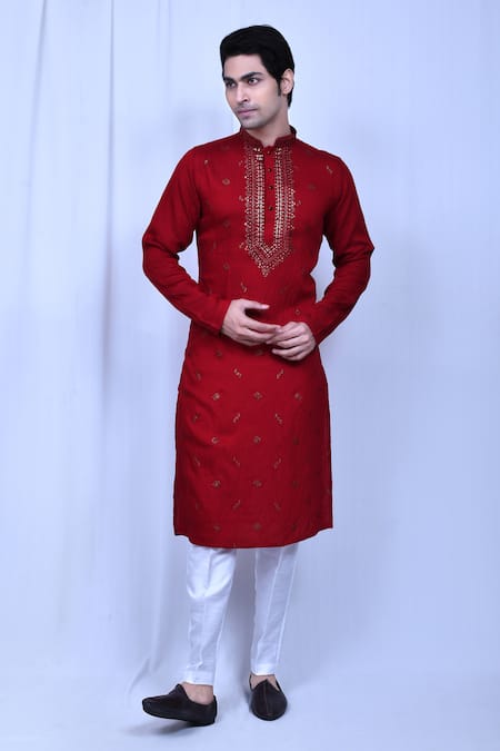 Aryavir Malhotra Sequin Embroidered Kurta & Pant Set 