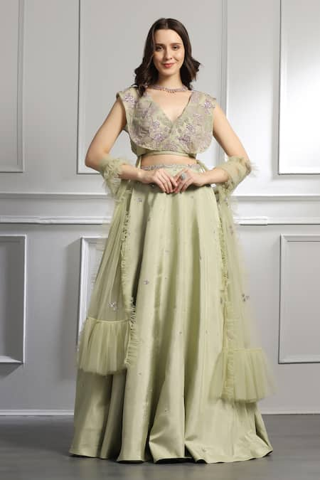 BAYA Floral Embroidered Blouse Lehenga Set 