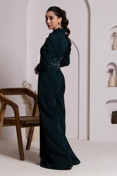 Baya Placement Embroidered Flared Jumpsuit 