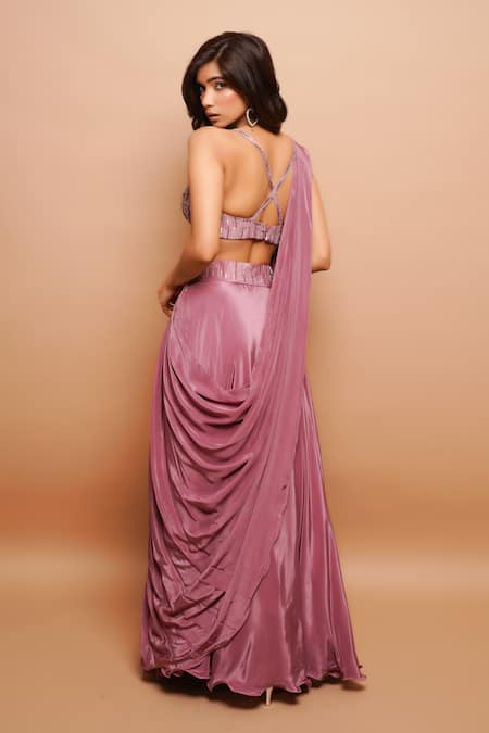 Ahi Clothing Sequin Embroidered Blouse With Lehenga 