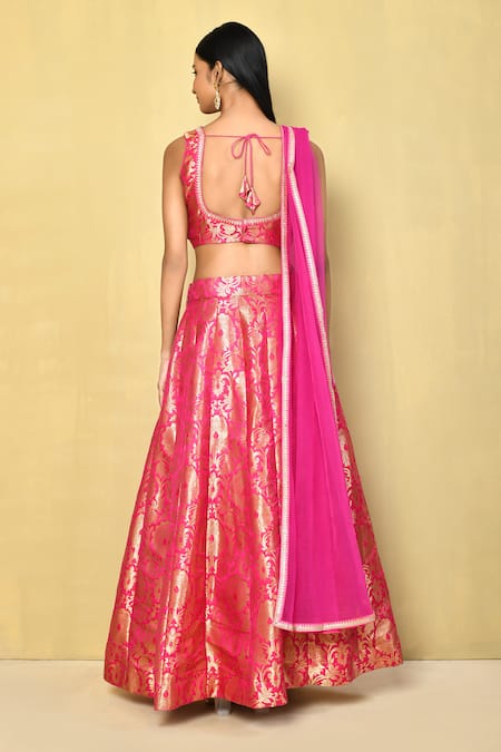 Naintara Bajaj Sequins & Lace Embroidered Blouse Lehenga Set 
