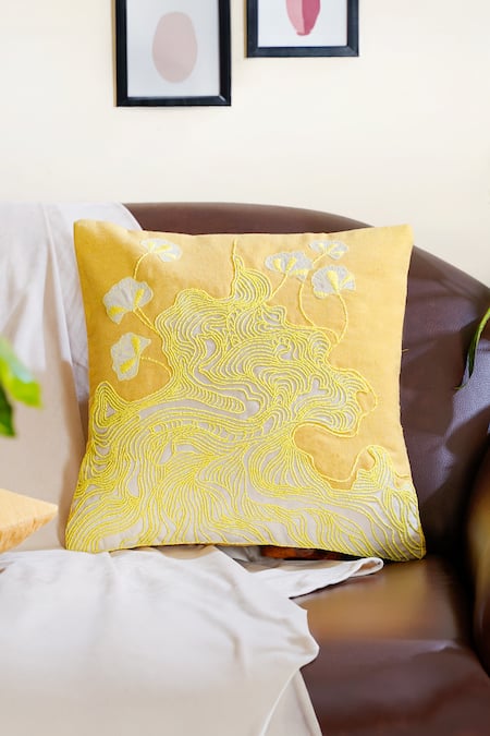 Mid July Home Abstract Embroidered Cushion Cover 