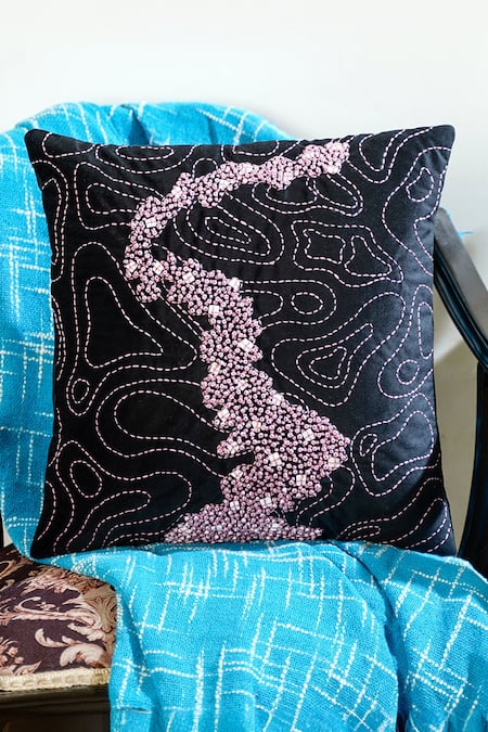 Mid July Home The Memory Maze Hand Embellished Cushion Cover 