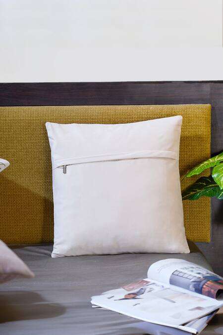 Buy Mid July Home Peach Premium Velvet Bird, Floral Spring Blooms Hand Embroidered Cushion Cover Online at Aza Fashions Buy_Mid July Home_Peach Premium Velvet Bird, Floral Spring Blooms Hand Embroidered Cushion Cover_Online_at_Aza_Fashions