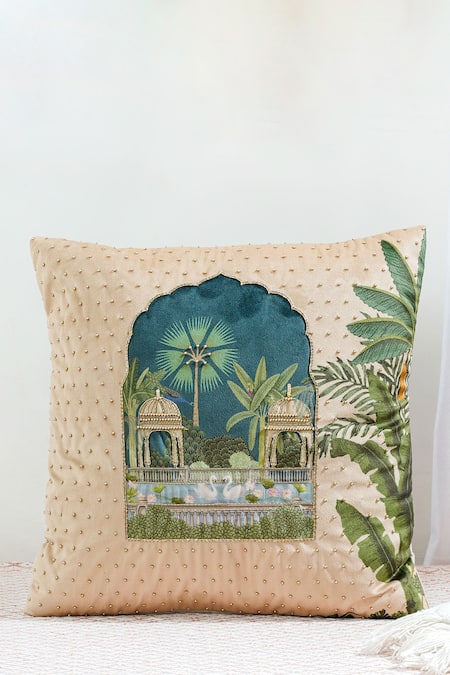 Mid July Home Palace Jharokha Pattern Cushion Cover 