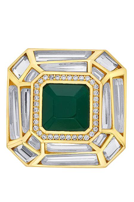 Isharya Green Mirrors, Stones Fiesta Hydro Embellished Studs Online at Aza Fashions Isharya_Green Mirrors, Stones Fiesta Hydro Embellished Studs _Online_at_Aza_Fashions