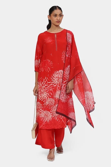 Satya Paul Blissful Blossom Print Kurta & Palazzo Set 