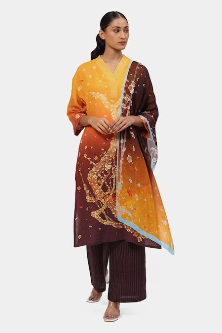 Satya Paul Petal Polyphony Printed Kurta & Palazzo Set 