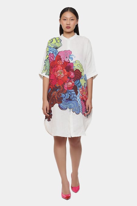 Satya Paul Mileage Printed Linen Tunic 