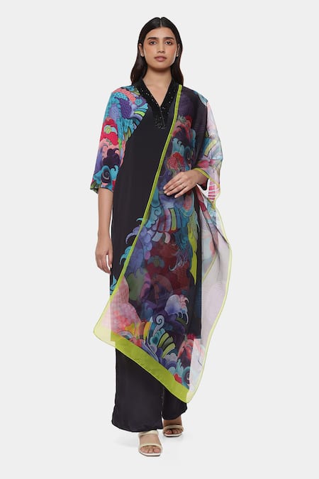 Satya Paul Tattoo Printed Kurta Palazzo Set 