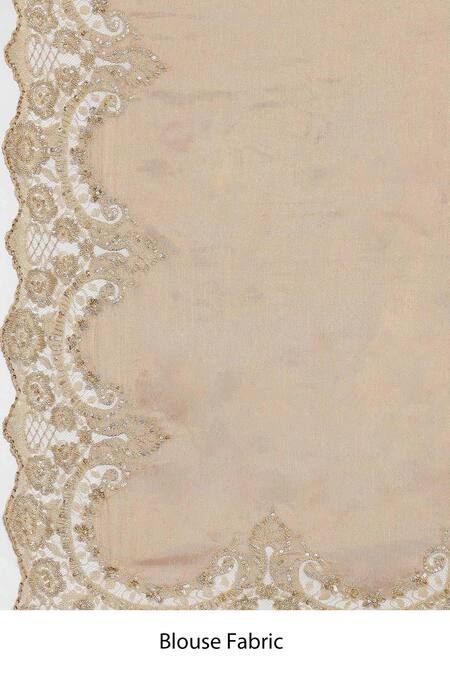 Satya Paul Gold Tissue Embroidery Empire Saree With Running Blouse at Aza Fashions Satya Paul_Gold Tissue Embroidery Empire Saree With Running Blouse _at_Aza_Fashions