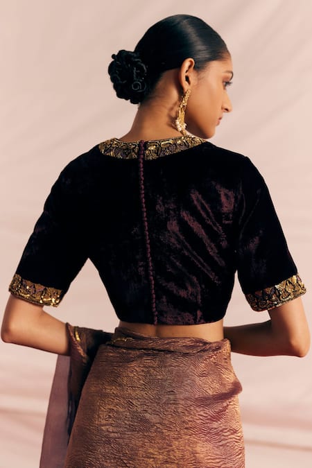 Mimamsaa Bushra Floral Sequin Embroidered Blouse 