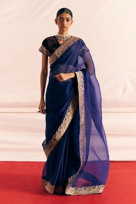 Mimamsaa Husna Woven Bordered Saree & Blouse Set 