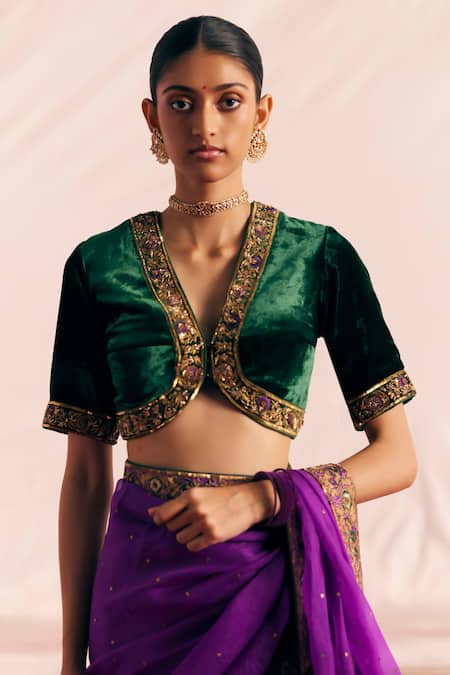 Mimamsaa Kalai Floral Bead Embroidered Blouse 