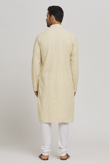 Aham-Vayam Karisa Embroidered Cotton Kurta & Churidar Set 