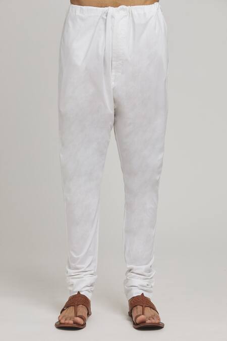 Aham-Vayam_Ivory Cotton Sequins, Embroidery Sunehra Sitara Kurta And Churidar Set _at_Aza_Fashions