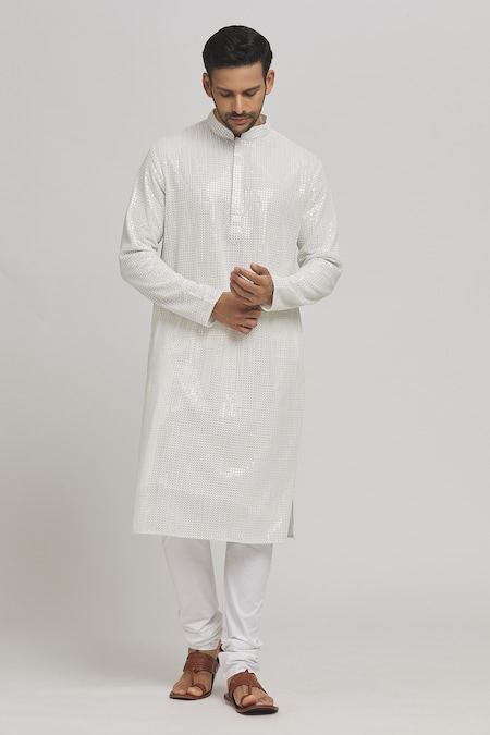 Aham-Vayam Kaanchkaari Embroidered Cotton Kurta & Churidar Set 