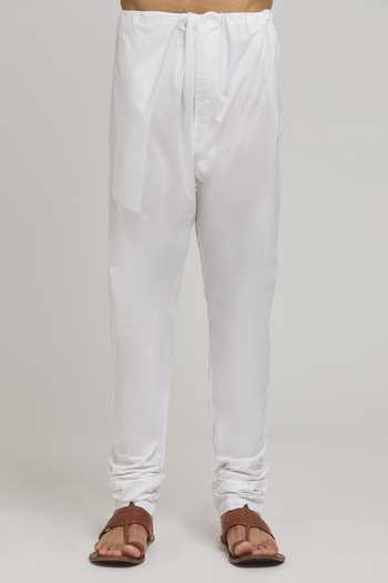 Aham-Vayam_Off White Cotton, Silk Sequins, Shiva Geometric Butti Kurta With Churidar _Online_at_Aza_Fashions