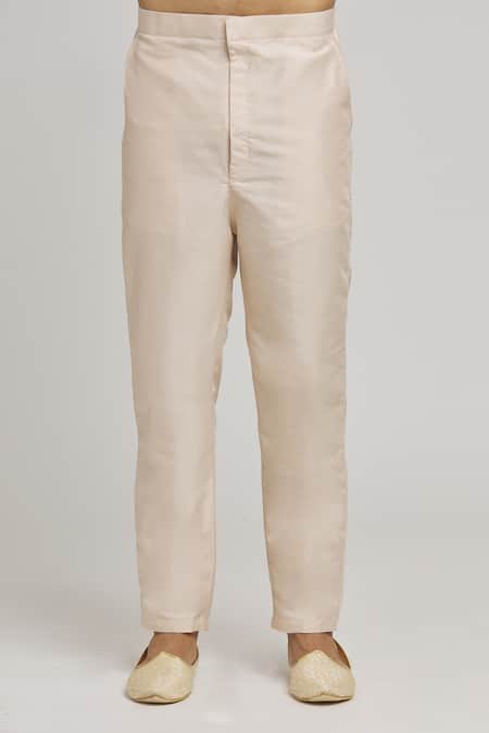 Aham-Vayam Ivory Cotton Embroidery Chevron Bundi Kurta Set at Aza Fashions Aham-Vayam_Ivory Cotton Embroidery Chevron Bundi Kurta Set _at_Aza_Fashions