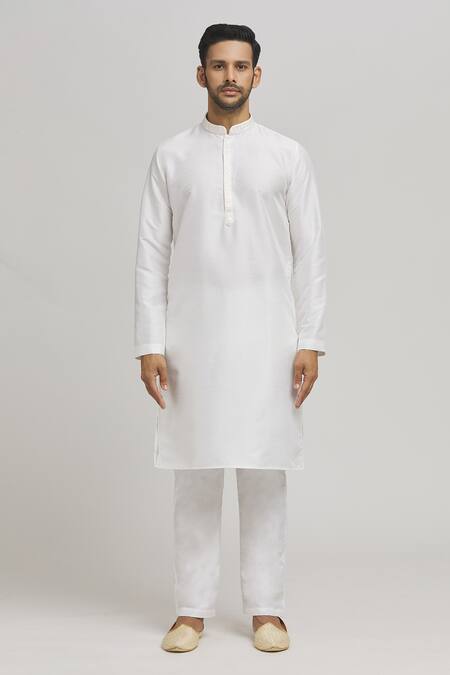 Aham-Vayam Off White Cotton Embroidery Stripe Pattern Jacket Kurta Set Online at Aza Fashions Aham-Vayam_Off White Cotton Embroidery Stripe Pattern Jacket Kurta Set _Online_at_Aza_Fashions