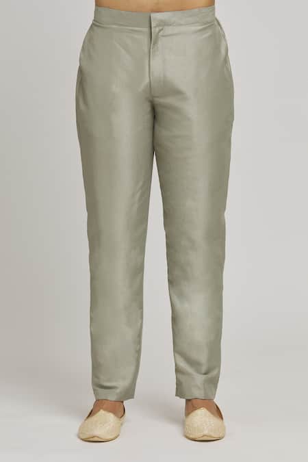 Aham-Vayam Green Cotton Embroidery Stripe Jacket Kurta Set at Aza Fashions Aham-Vayam_Green Cotton Embroidery Stripe Jacket Kurta Set _at_Aza_Fashions