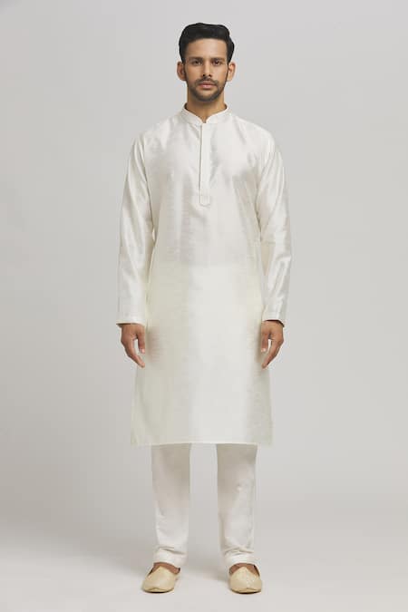 Aham-Vayam_White Cotton Sequins Mahotsav Geometric Pattern Sherwani Pant Set _at_Aza_Fashions