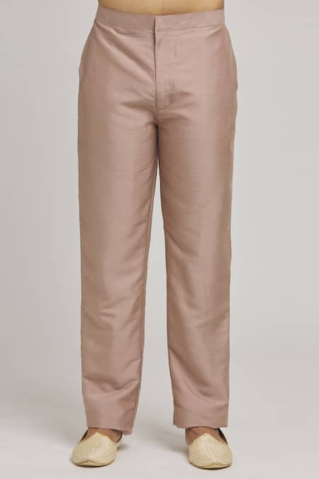 Aham-Vayam_Beige Cotton Embroidery Shubh Geometric Thread Jacket Kurta Set _at_Aza_Fashions