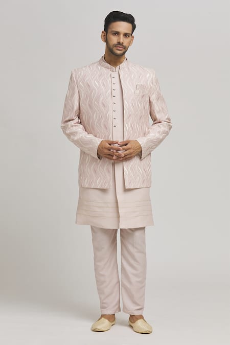 Aham-Vayam Ambar Foliage Embroidered Jacket Pant Set 