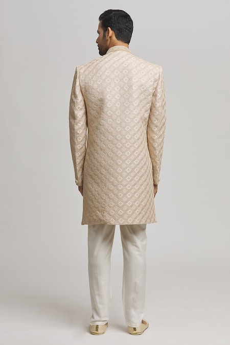 Aham-Vayam Dhoom Geometric Embroidered Sherwani Set 