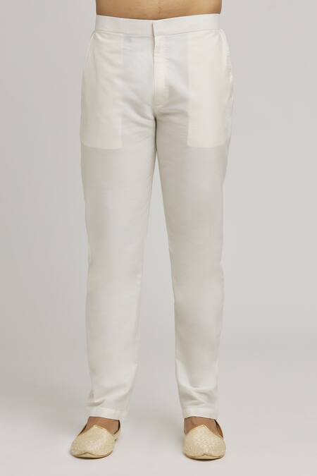 Aham-Vayam_Beige Cotton Sequins Geometric Embroidered Sherwani Set For Kids_at_Aza_Fashions