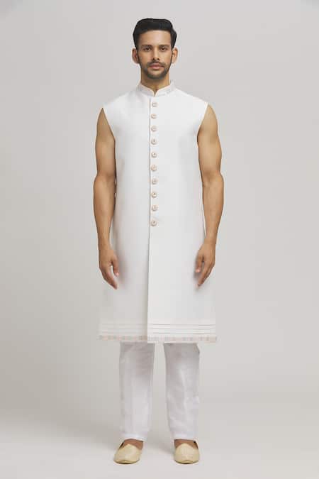 Aham-Vayam_Multi Color Cotton Embroidery Humsa Square Jacket Kurta Set _Online_at_Aza_Fashions