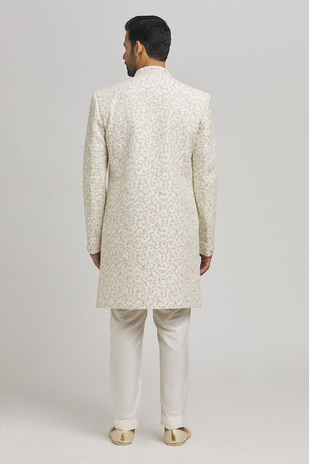 Aham-Vayam Misho Embroidered Sherwani & Pyjama Set 