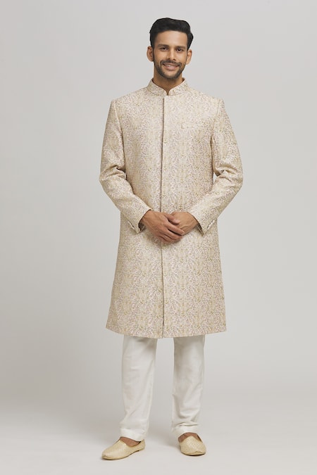 Aham-Vayam Nizam Embroidered Sherwani Set 