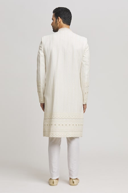 Aham-Vayam Yash Embroidered Sherwani With Pant 