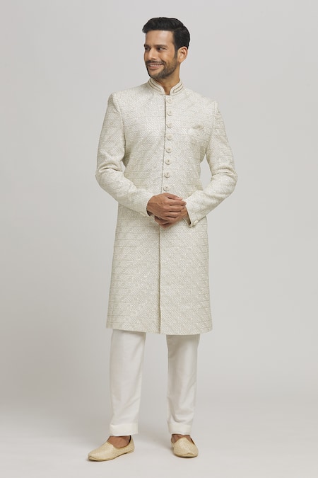 Aham-Vayam Divyachandra Embroidered Sherwani Set 