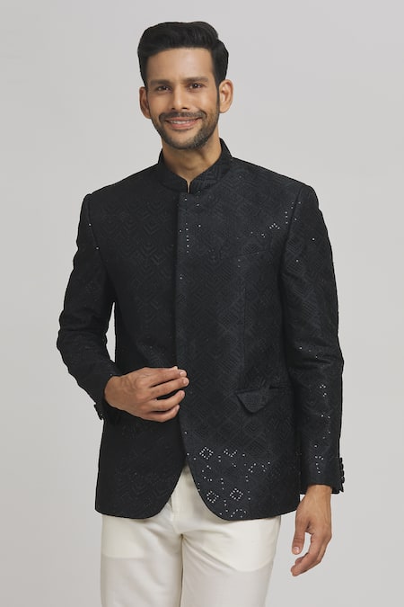 Aham-Vayam Jahaan Full Sleeve Embroidered Bandhgala 