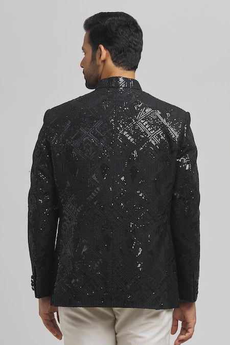 Aham-Vayam Isha Full Sleeve Embroidered Bandhgala 