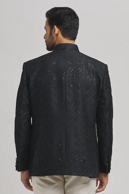 Aham-Vayam Jahaan Full Sleeve Sequin Work Bandhgala 