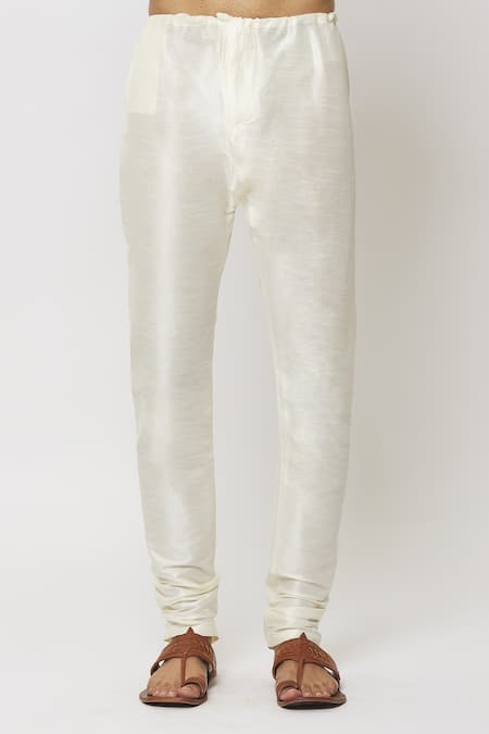 Shop_Arihant Rai Sinha_Grey Silk, Denim Embroidery Mughal Garden Print Kurta Set _Online_at_Aza_Fashions