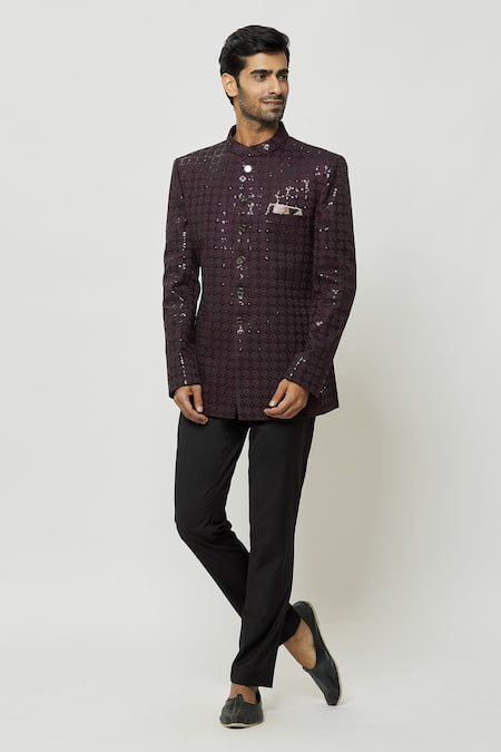 Aryavir Malhotra Mandarin Collar Embroidered Jodhpuri 