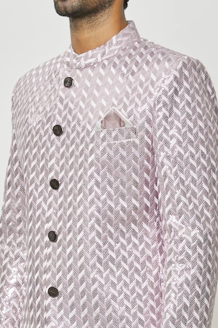 Arihant Rai Sinha Pink Silk Sequins, Embroidery Full Sleeve Jodhpuri at Aza Fashions Arihant Rai Sinha_Pink Silk Sequins, Embroidery Full Sleeve Jodhpuri _at_Aza_Fashions